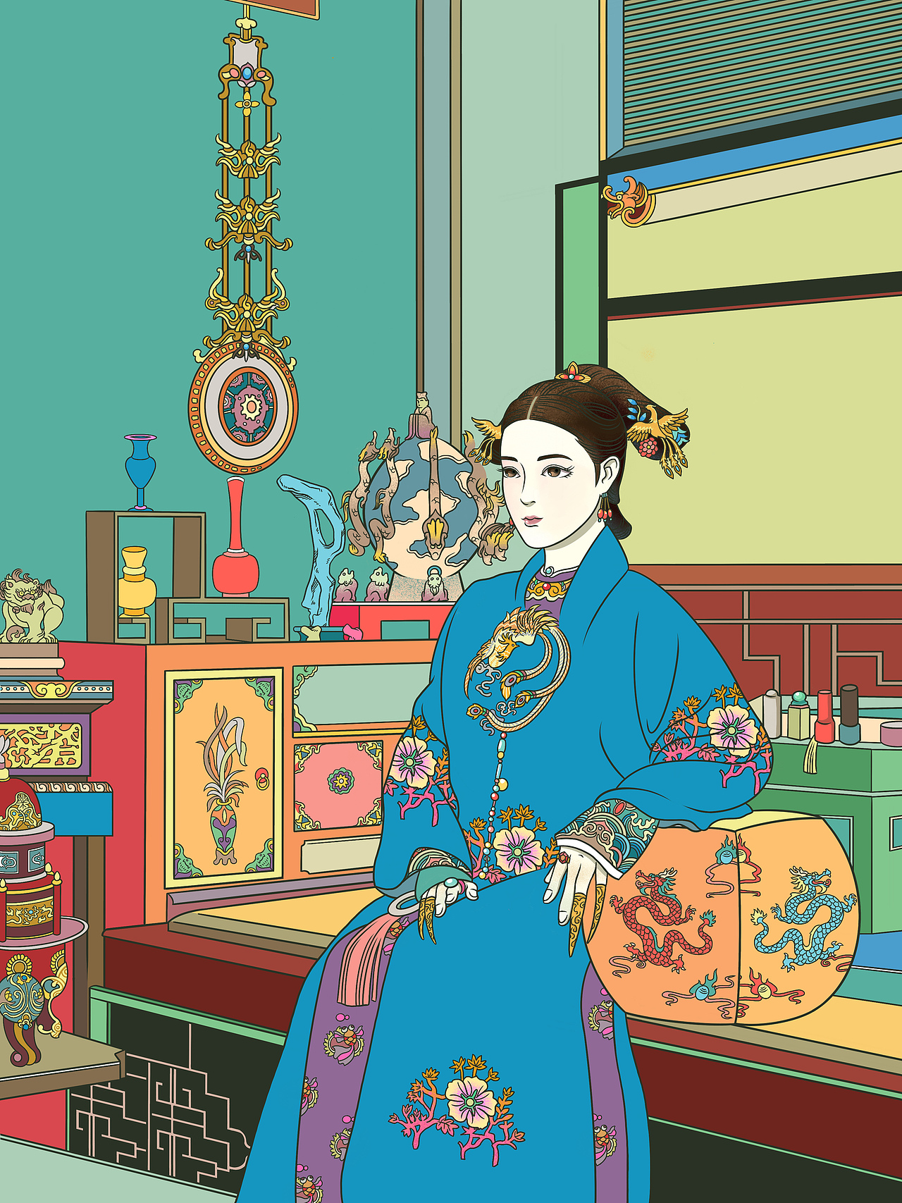 《清宫后妃》———系列国风包装插画（图ZMjM1Mzc5MzM2） - 商业插画 - 站酷设计师菩淘唐原创素材 - 站酷ZCOOL