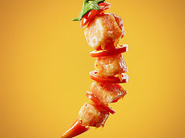 3D渲染 麻辣雞肉丁