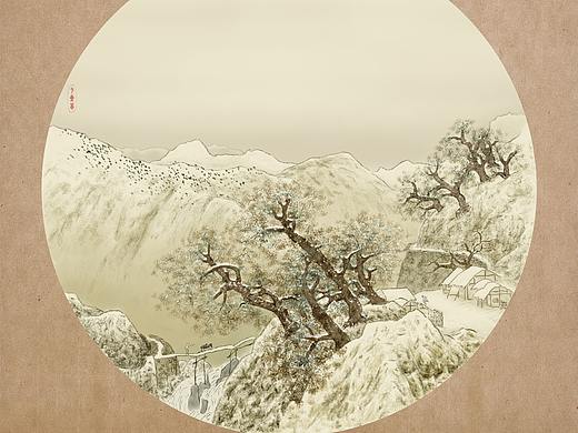 仿北宋许道宁《云关雪栈图》