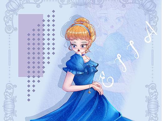 迪士尼公主之灰姑娘（个人主页-ZNTM5OTYyNTI=） - 商业插画 - 站酷设计师荼禅耶原创素材 - 站酷ZCOOL