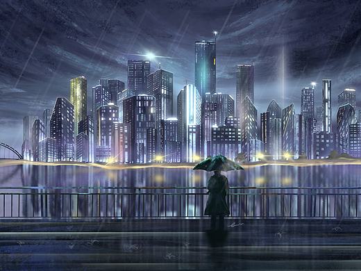 城市夜雨（个人主页-ZNjg3OTM2MDQ=） - 商业插画 - 站酷设计师Gyt顾顾原创素材 - 站酷ZCOOL