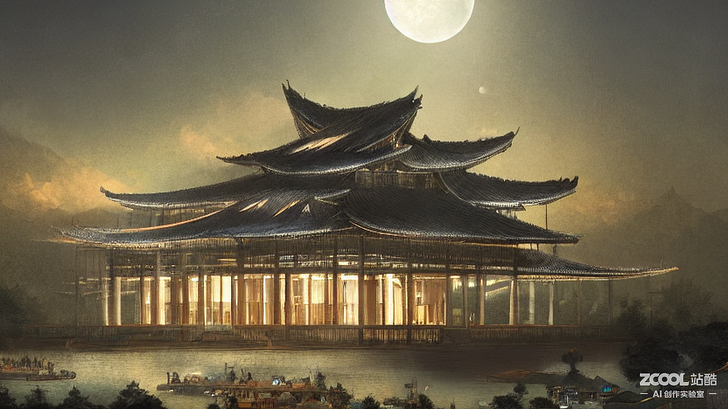 #AI创作实验室#月光下的音乐厅（图ZMzE3NjgwNjQ0） - AI作品 - 站酷设计师Ocean_Y原创素材 - 站酷ZCOOL