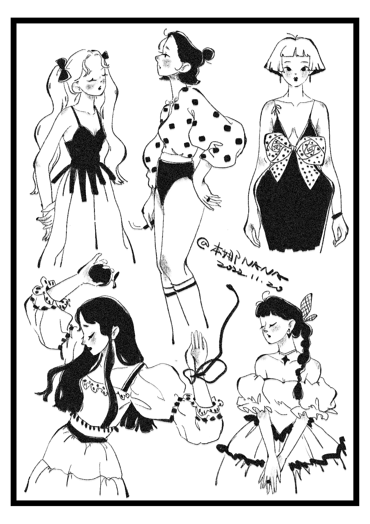 少女速写（合集）（图ZMzI3MTkwNTQ0） - 创作习作 - 站酷设计师本娜NANA原创素材 - 站酷ZCOOL