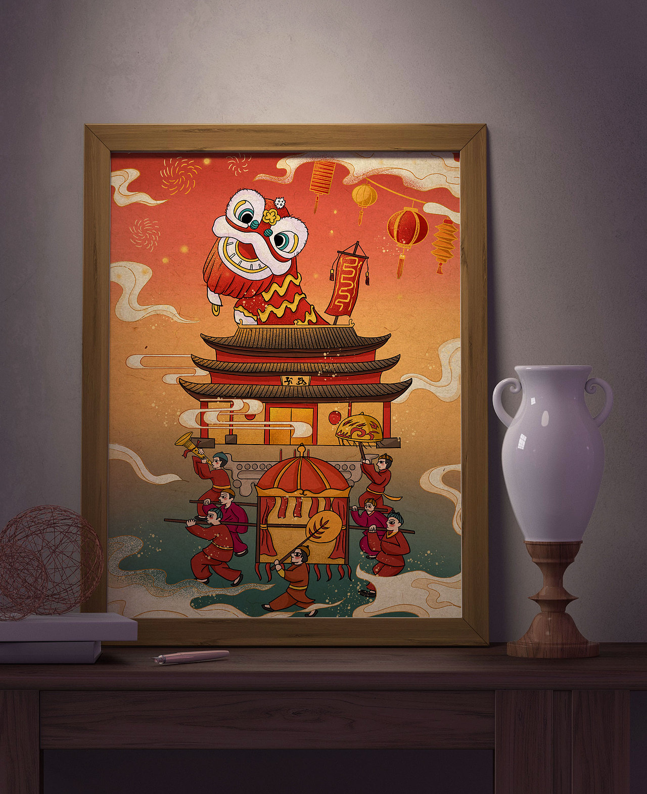 中国风城市文化插画