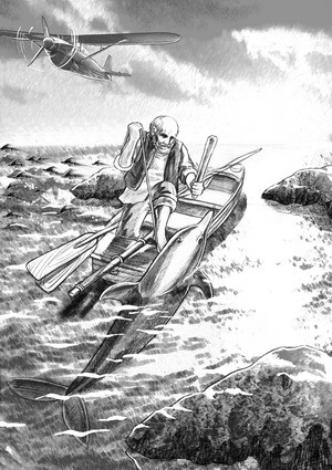 《老人与海》黑白名著插图