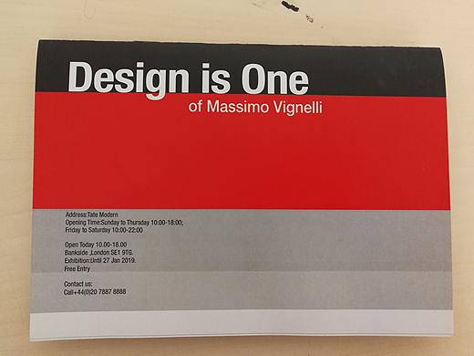 为Massimo Vignelli 设计师设计的展览宣传品