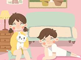 一双人一狗一猫