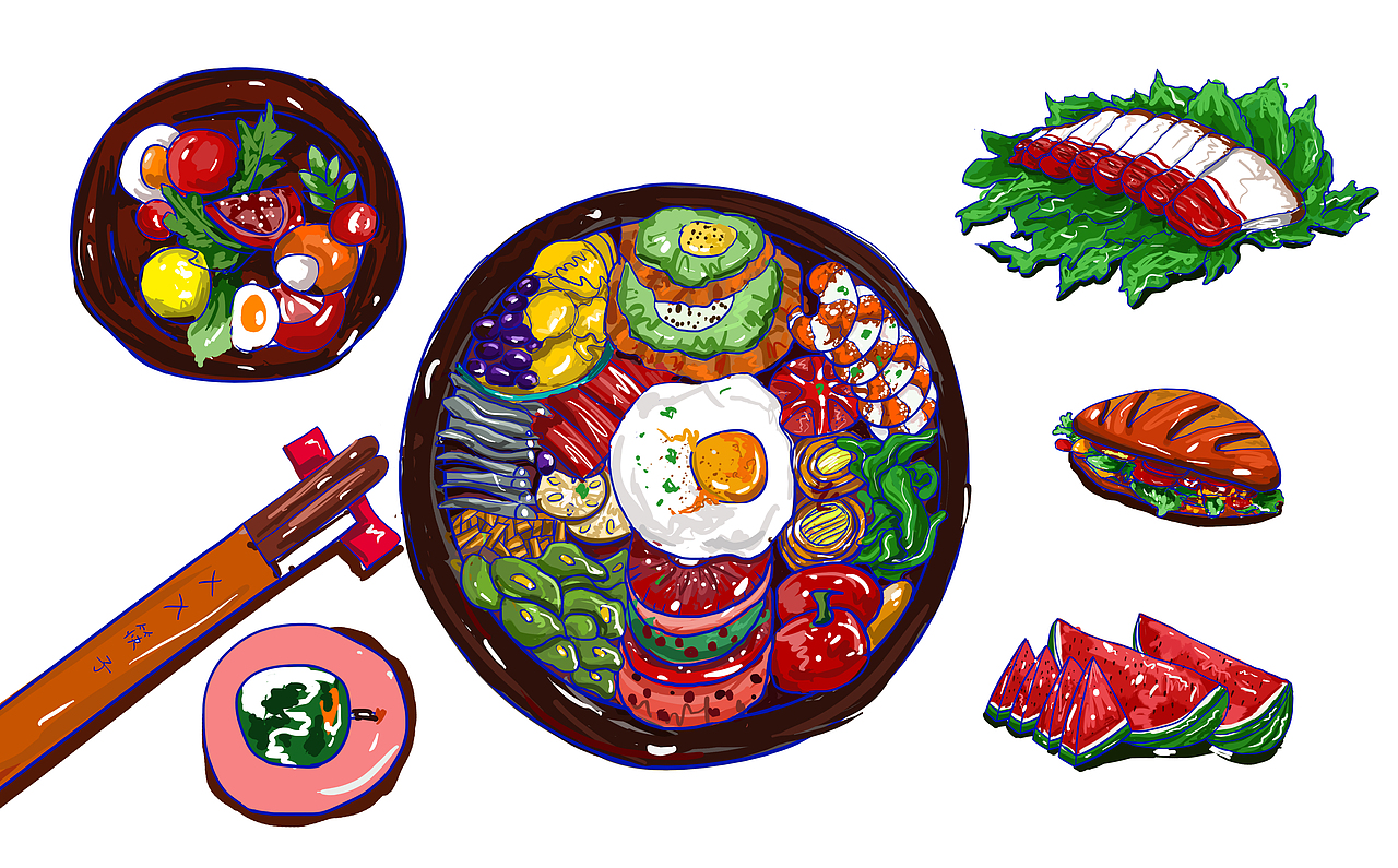 美食插画