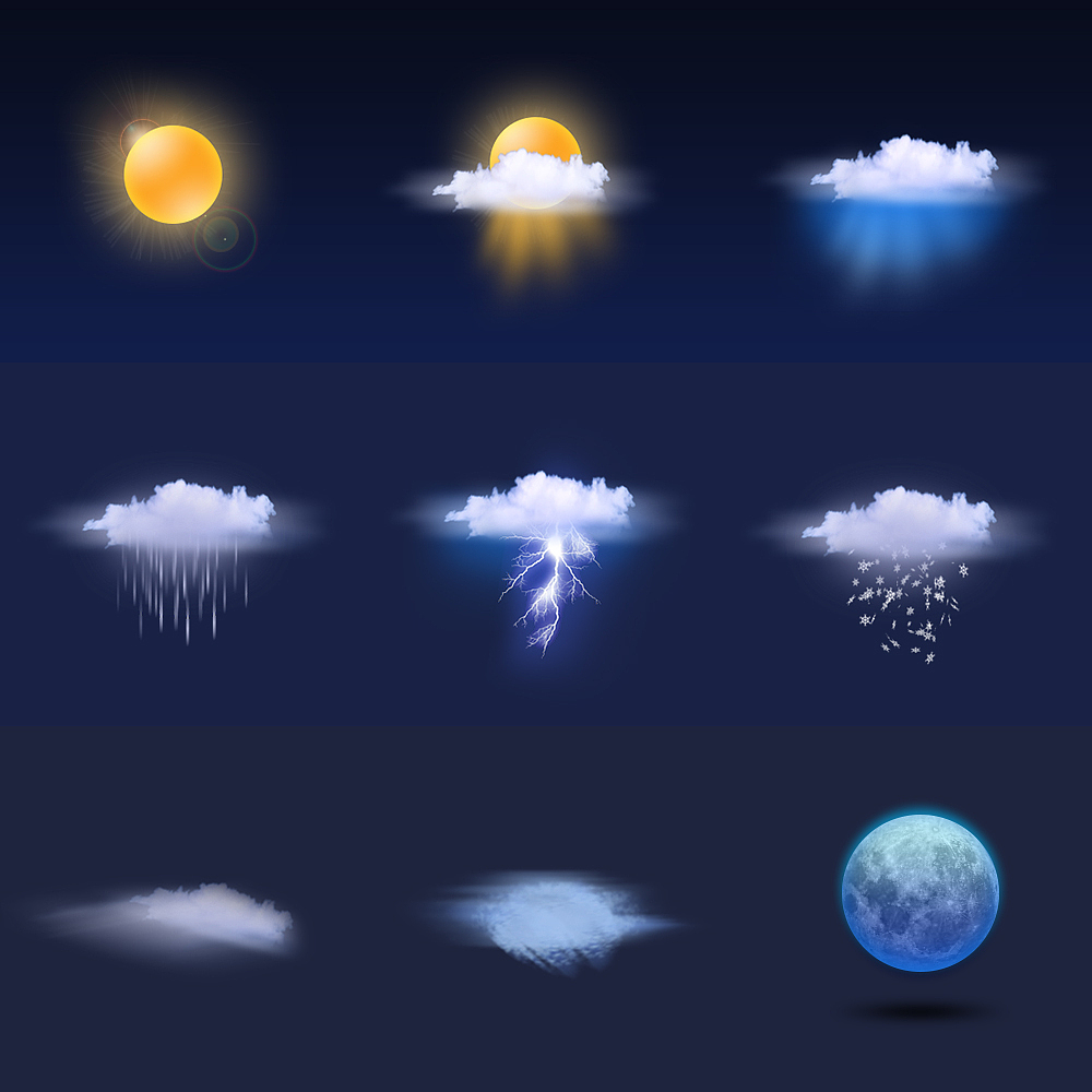 天气与线性图标练习