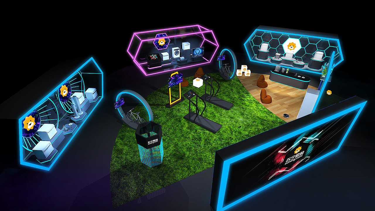 苏宁易购舞美设计效果图