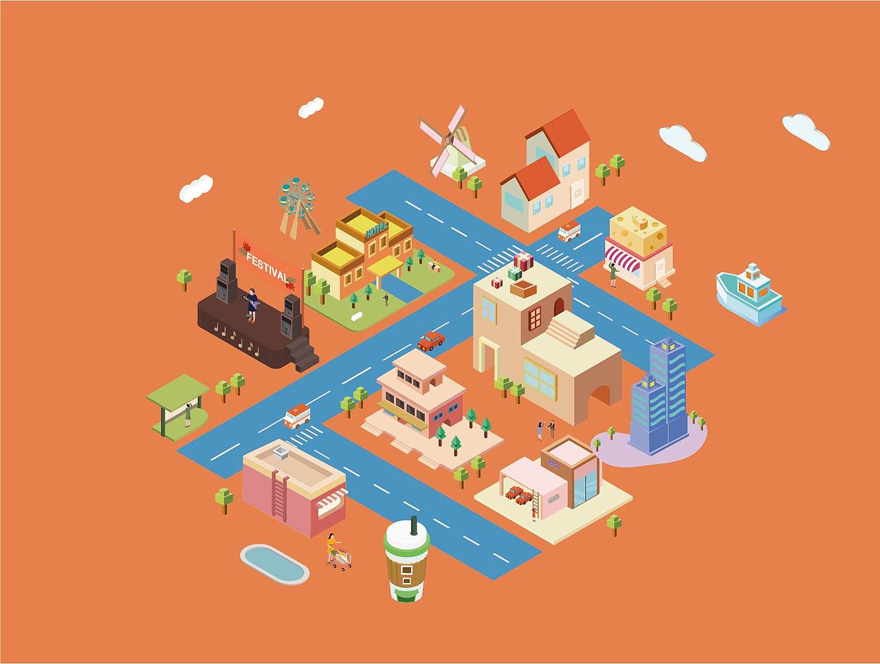 2.5d插画 作品练习（图ZMTMyMTE4MTE2） - 其他UI - 站酷设计师QueenRUI原创素材 - 站酷ZCOOL