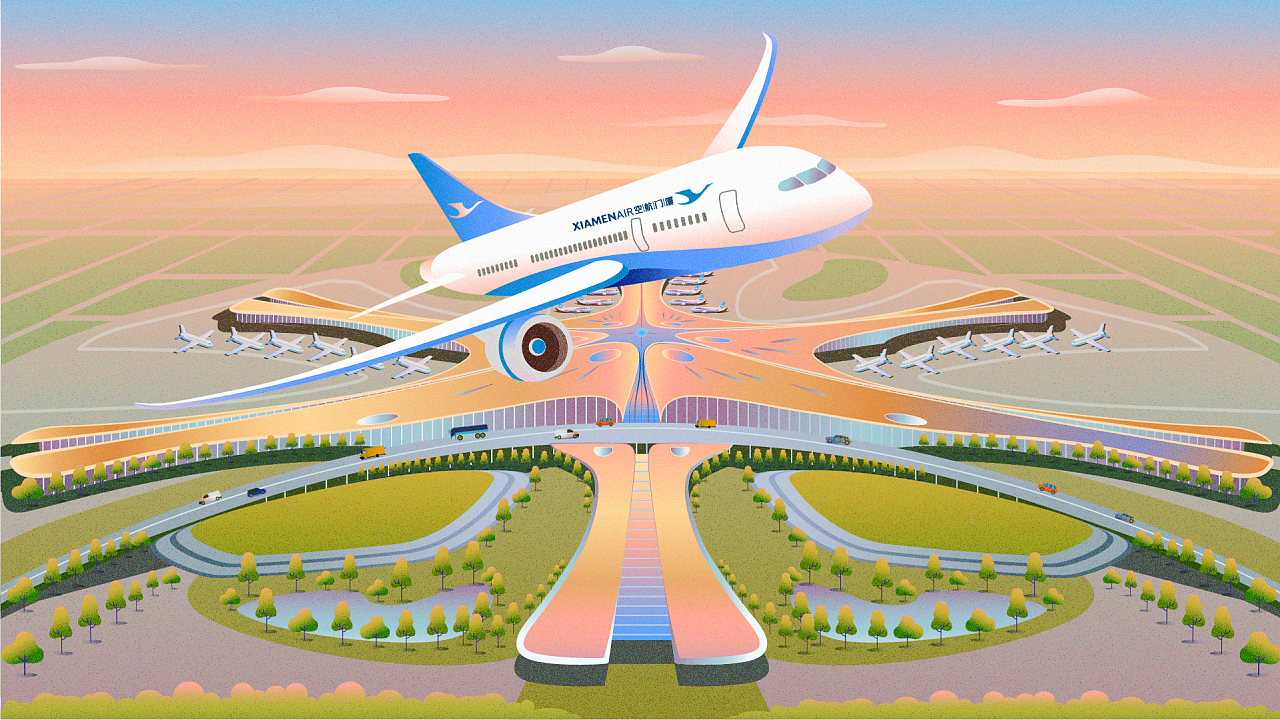 厦门航空白鹭俱乐部三合一动画