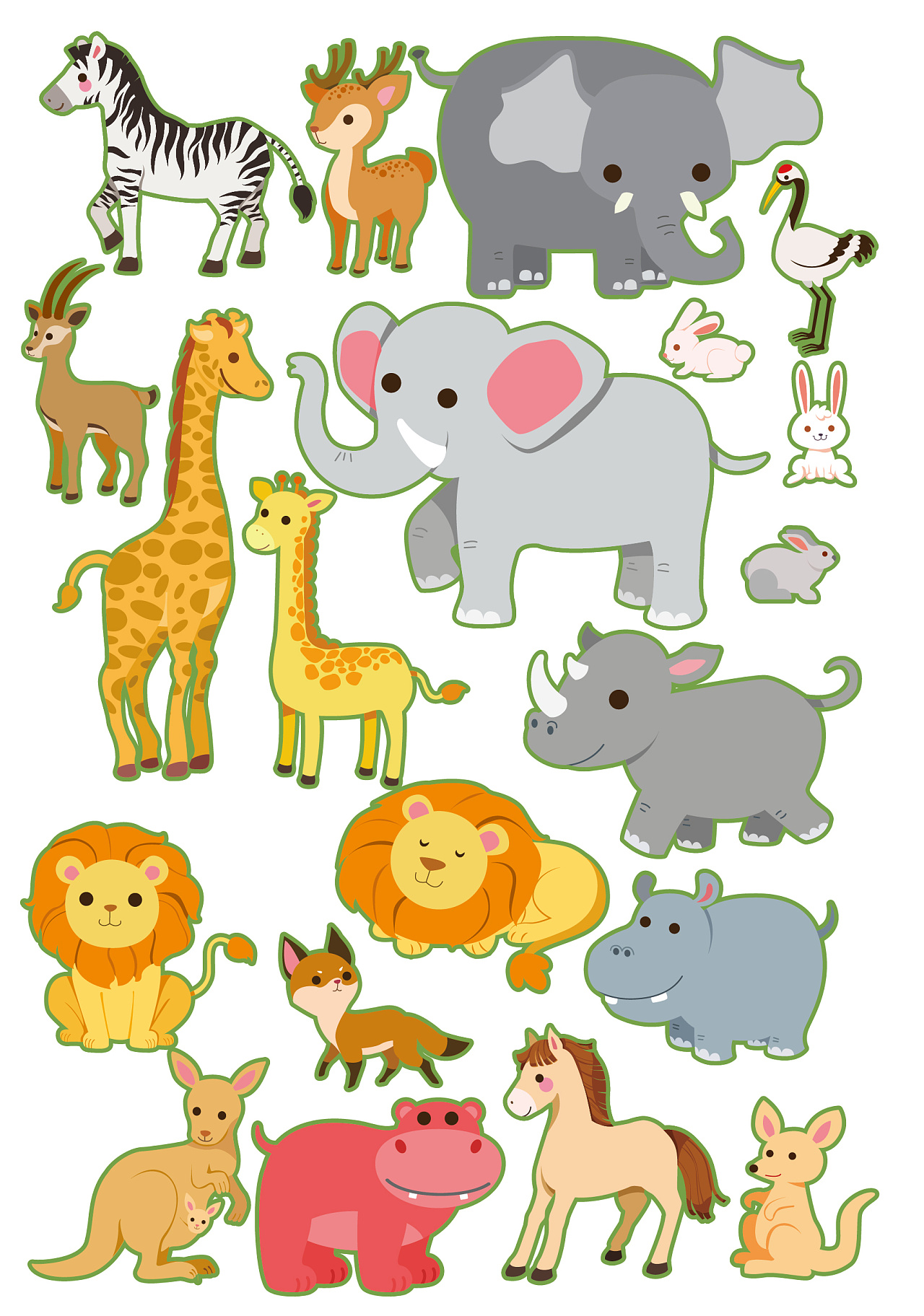 卡通可爱小动物图案画|插画|儿童插画|插画师一阿烂 - 原创作品 - 站酷 (ZCOOL)