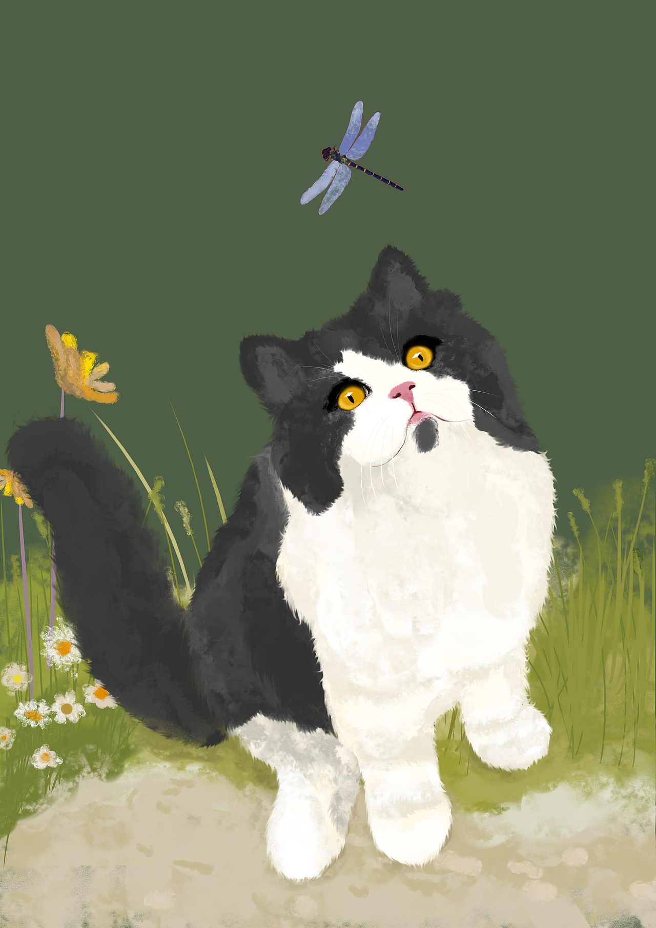 花丛中的猫（图ZMjQ0NTMwNjQw） - 创作习作 - 站酷设计师生小鹿鹿鹿原创素材 - 站酷ZCOOL