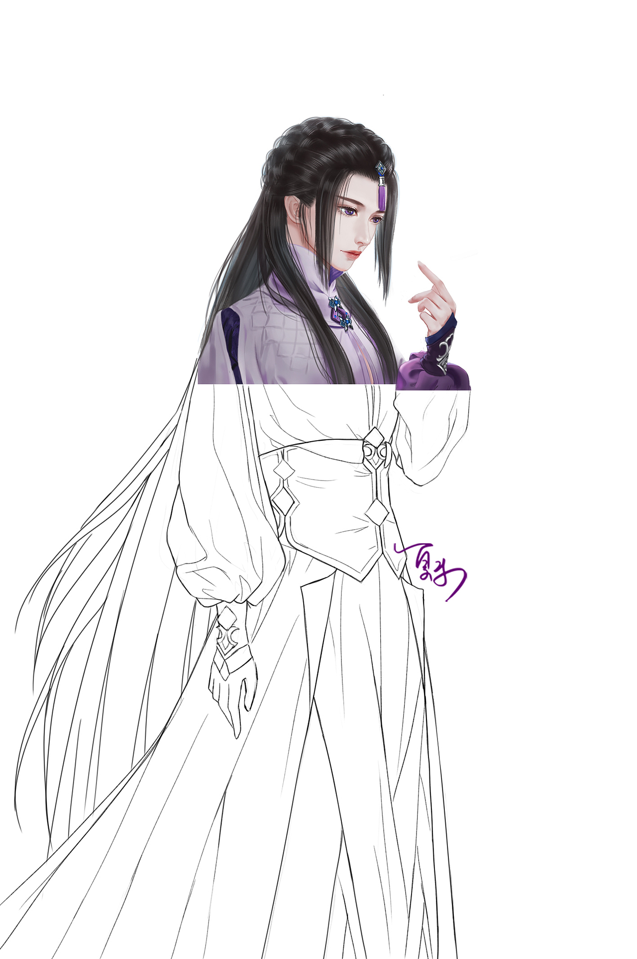 在原有头像基础上,加身体部分,参考云无月游戏服饰