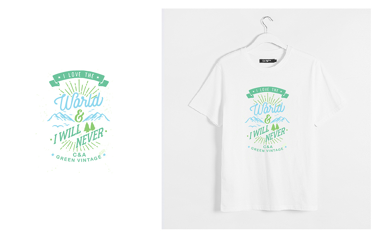 #C&A复古环保Tee# #I LOVE THE WORLD & I WILL NEVER（图ZMTEwOTgzMzky） - 图案 - 站酷设计师Blue_sam原创素材 - 站酷ZCOOL