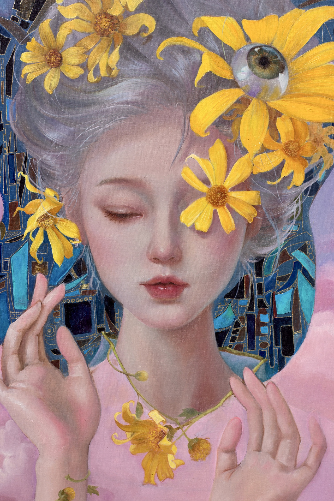 何水晶油画《一花一世界》（图ZMjM1MjQ4MDE2） - 绘画 - 站酷设计师何水晶原创素材 - 站酷ZCOOL