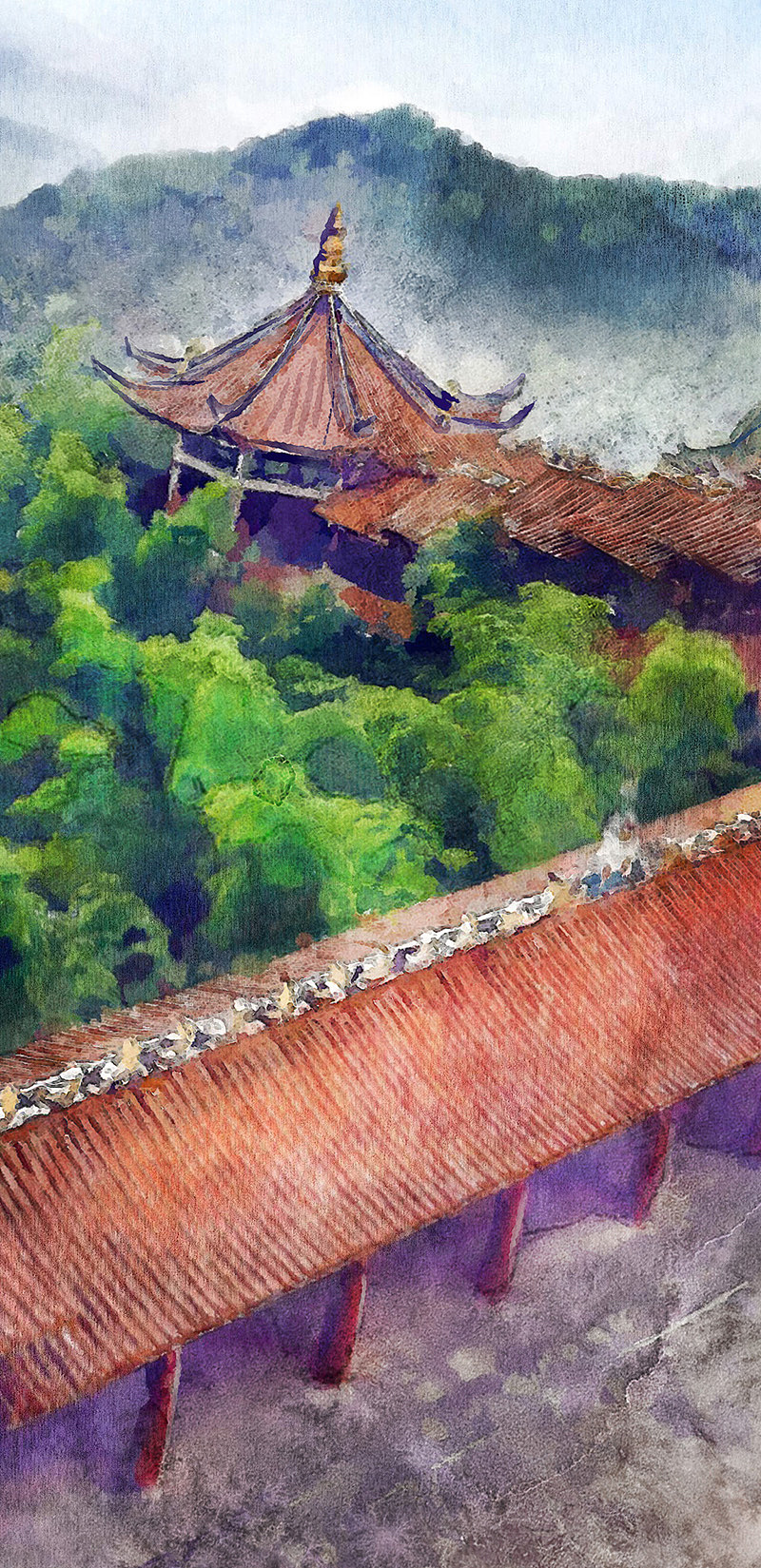 数字水彩蜀南竹海