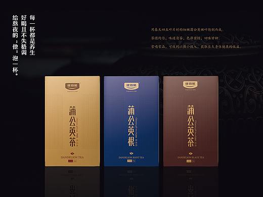 济宁健佰诺蒲公英茶系列品牌包装盒设计/宣传折页设计