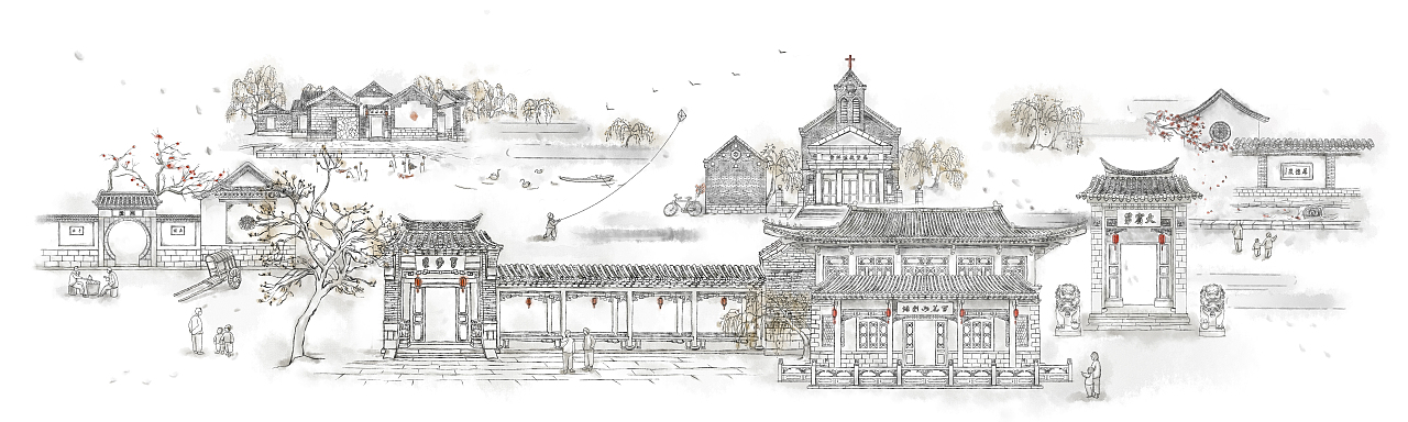 济南百花洲历史街区（图ZMjI2Nzg2ODAw） - 商业插画 - 站酷设计师废废男原创素材 - 站酷ZCOOL