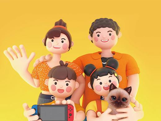 C4D作品-《switch全家乐》团队虚拟项目