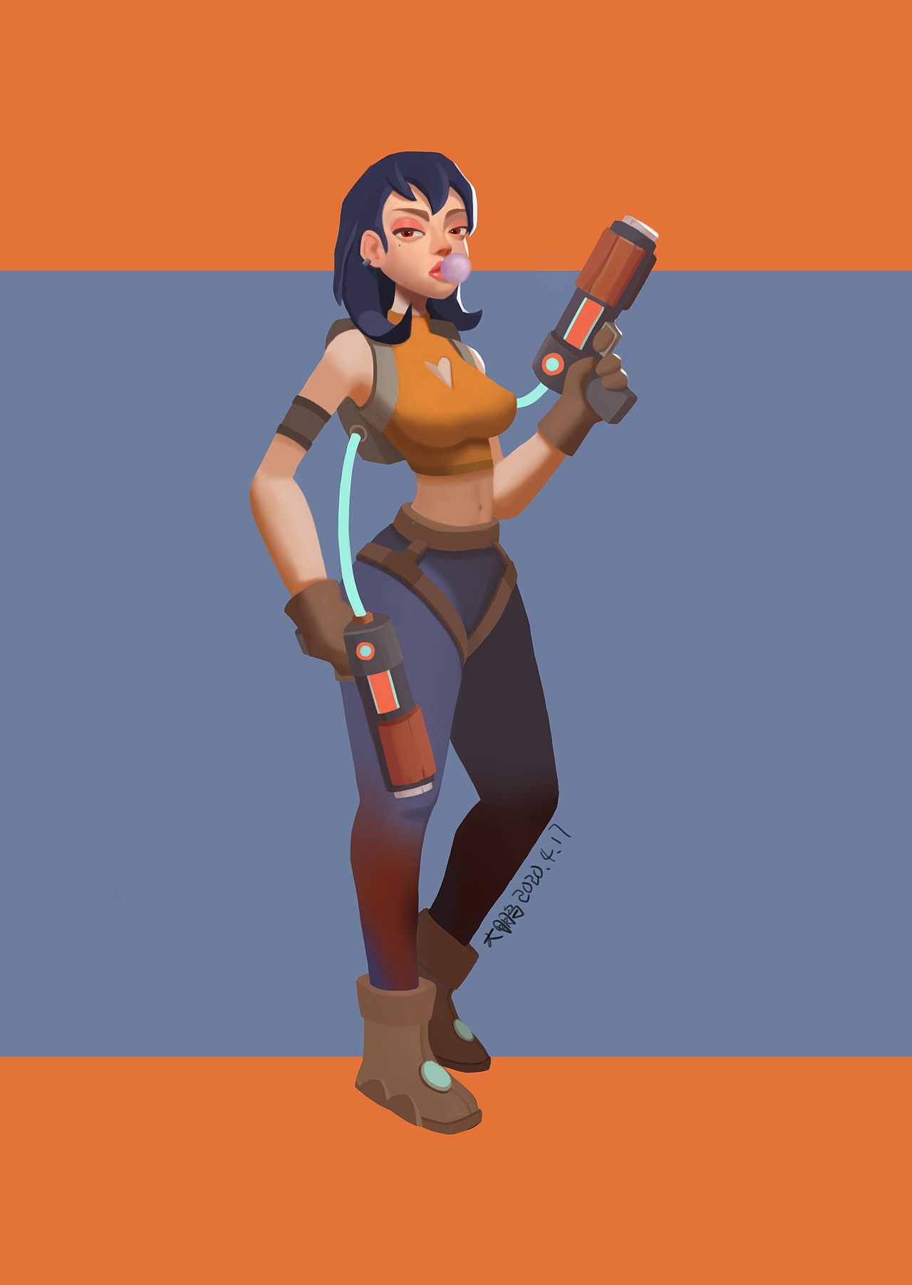 枪手|插画|游戏原画|大鹏烤翅_原创作品-站酷zcool