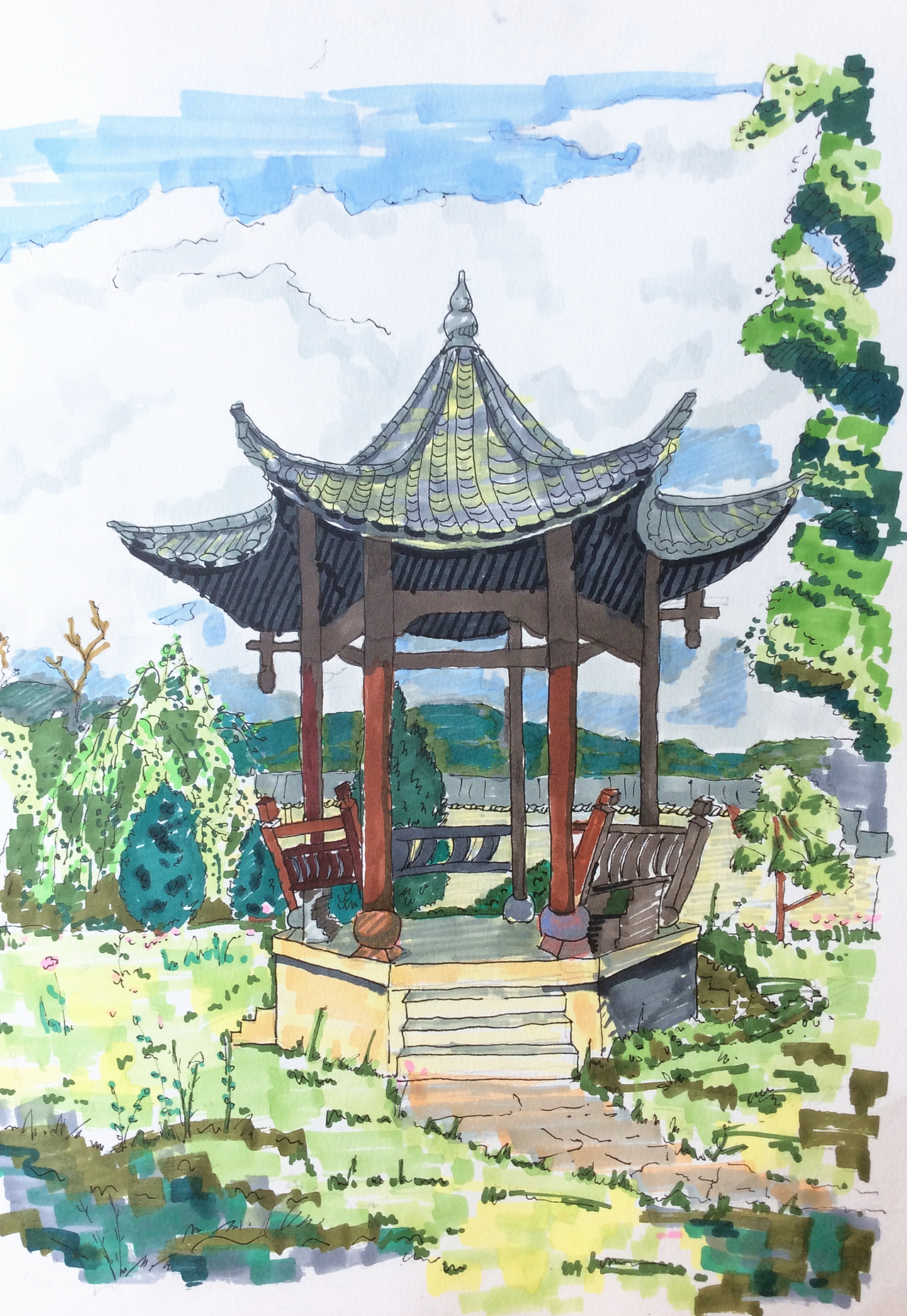 云南写生（图ZMTI5NzA2Mzg4） - 绘画 - 站酷设计师精卫军原创素材 - 站酷ZCOOL