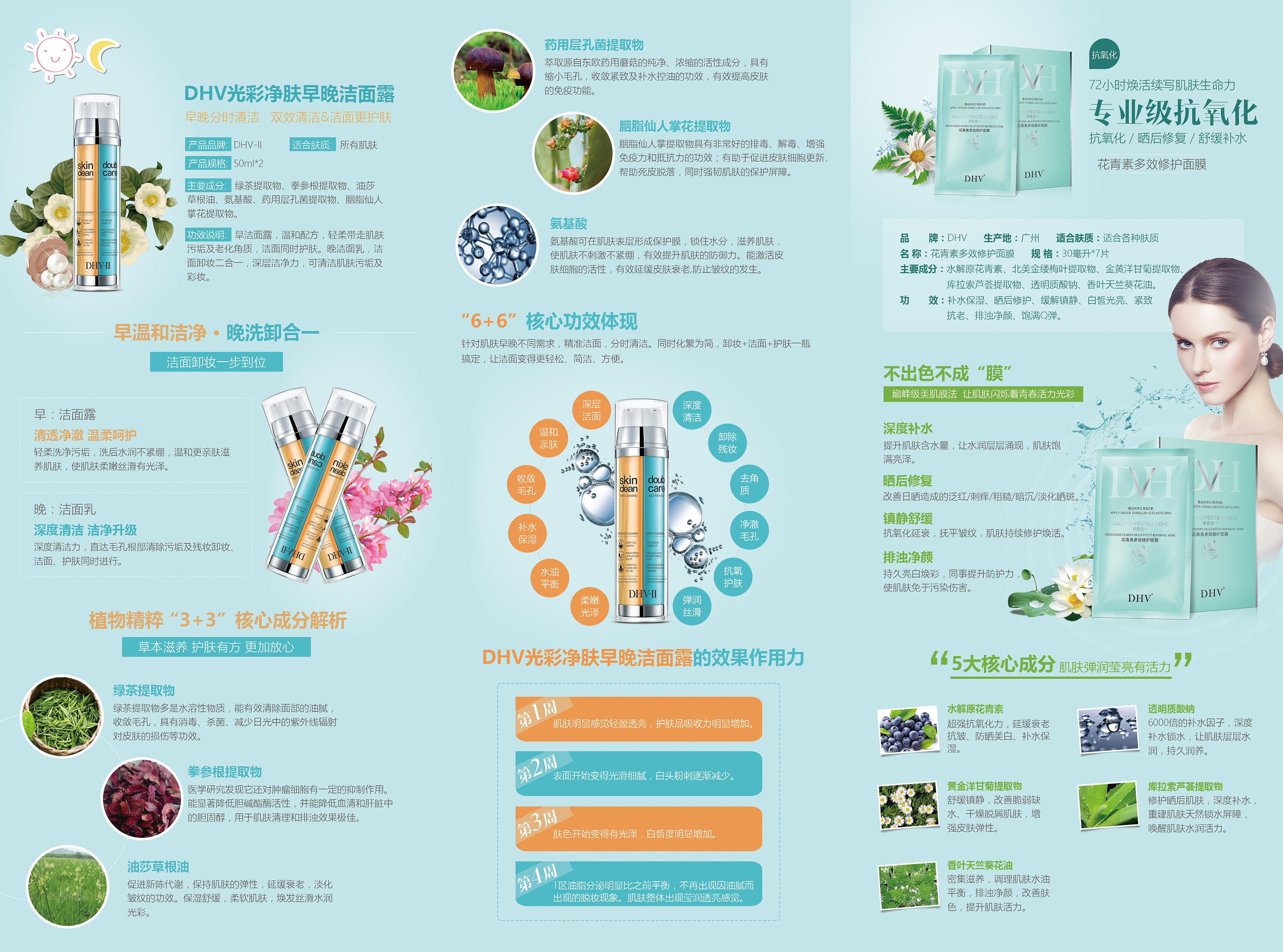 dhv 化妆品美妆三折页