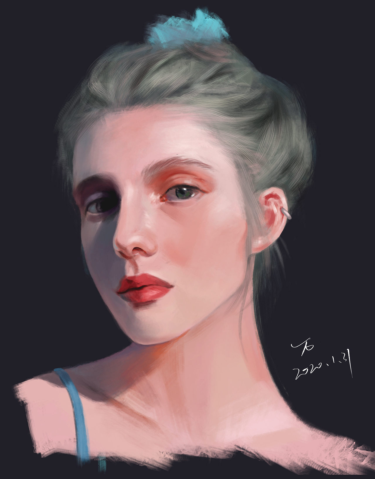 欧美女头像厚涂练习