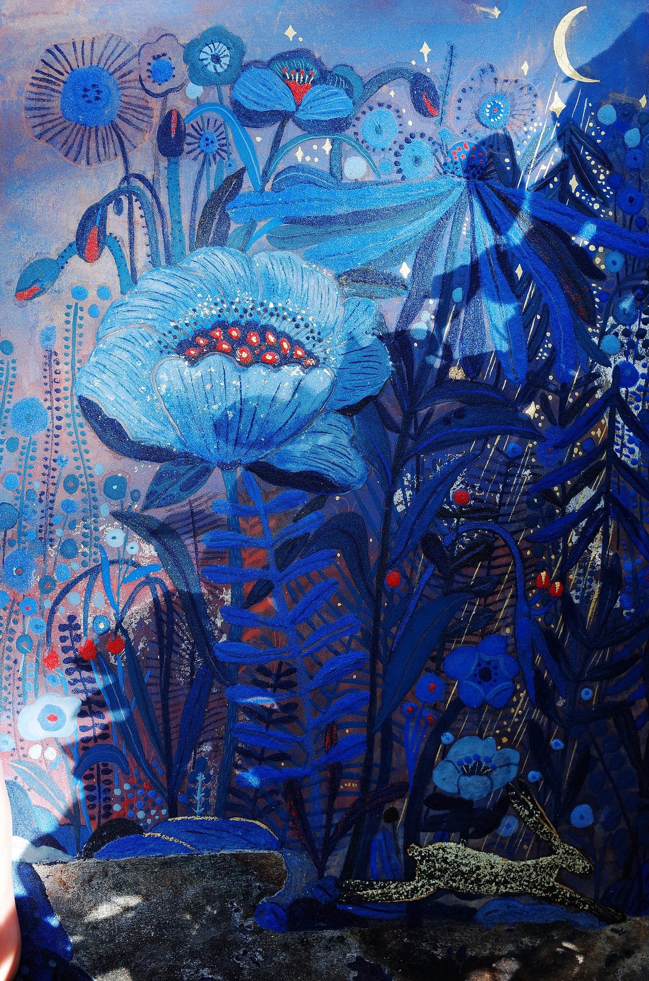 岩彩60《蓝色的夜》（图ZMzA1NzcxMDE2） - 绘画 - 站酷设计师IamJOJO原创素材 - 站酷ZCOOL