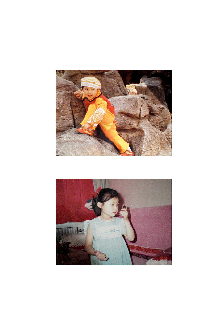 放上模特同学真正的童年照