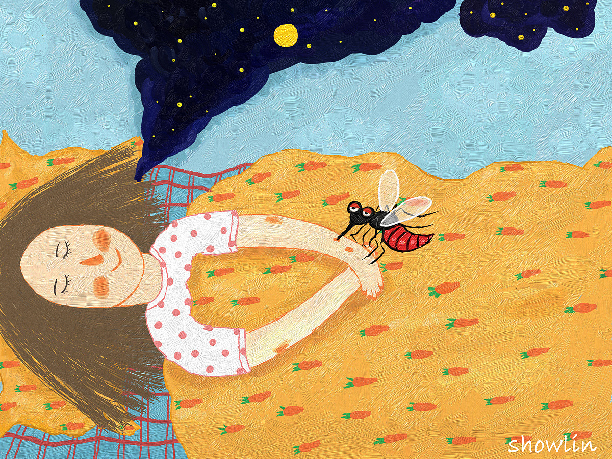 嗡嗡嗡…恼人的蚊子|插画|商业插画|showlin - 原创作品 - 站酷