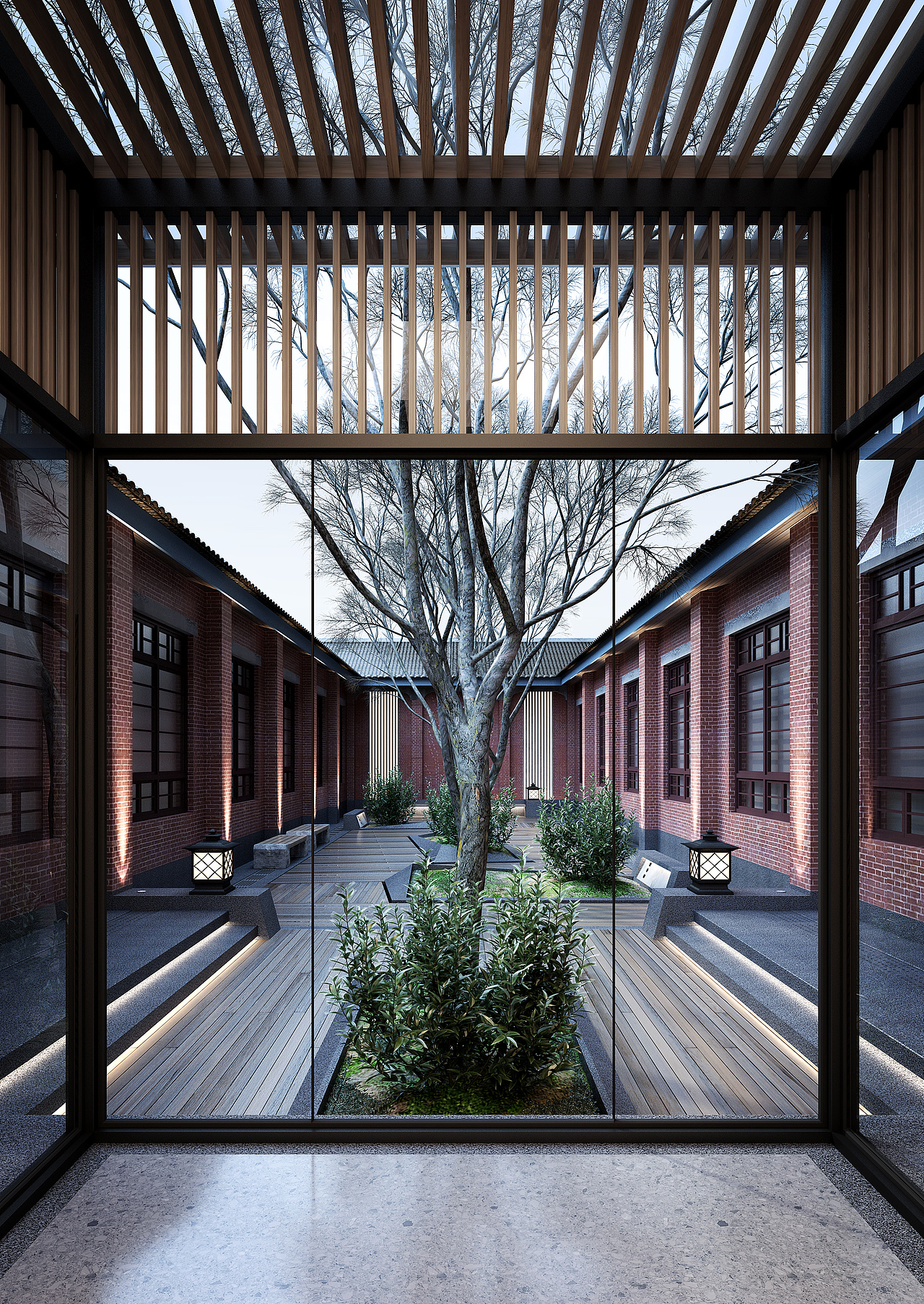 引景入室,美轮美奂.疏密得宜,曲折尽致,眼前有景.