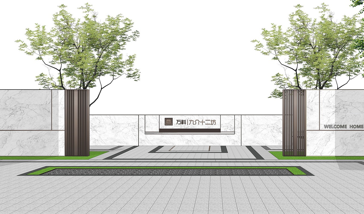 景墙SU模型下载（图ZMjc4NDE5NTg0） - 景观设计 - 站酷设计师素模网原创素材 - 站酷ZCOOL