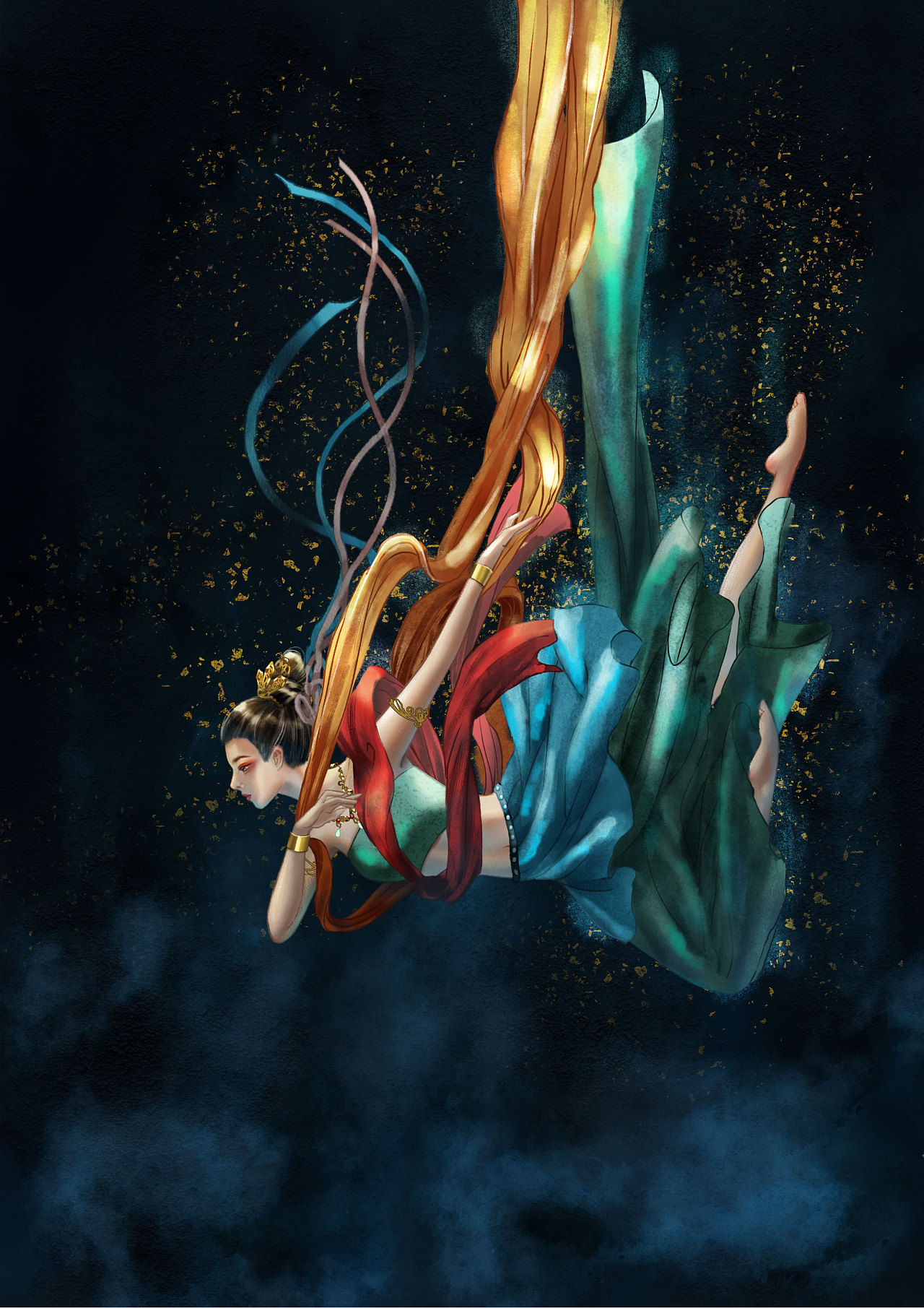 水下飞天-祈|插画|创作习作|珂艺画画了 - 原创作品 - 站酷 (zcool)