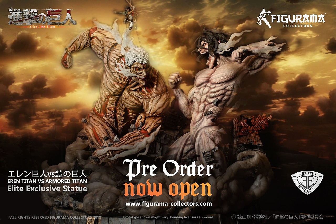 figurama 《进击的巨人》铠之巨人vs进击巨人 收藏雕像