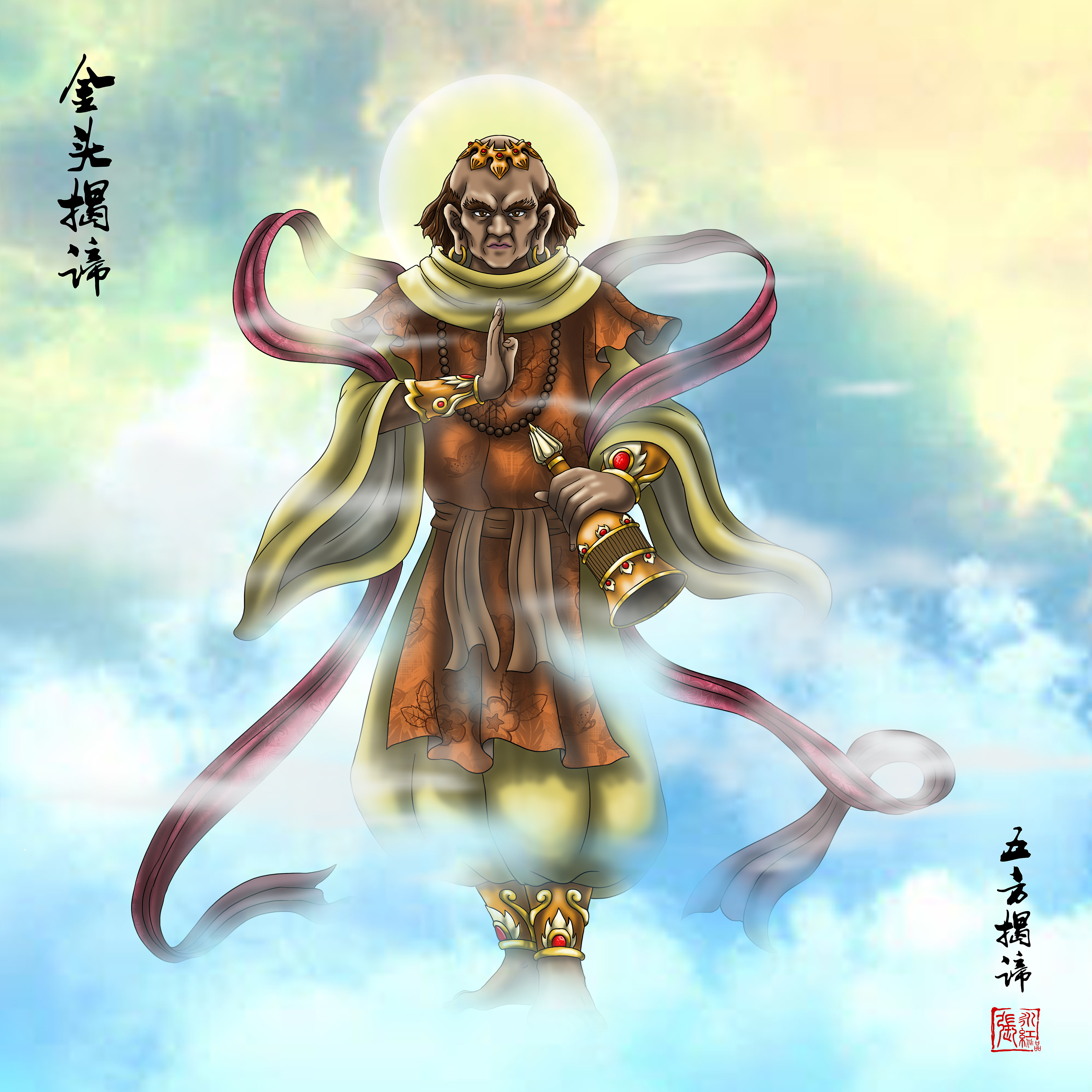 西游记人物谱--五方揭谛|插画|游戏原画|超级无敌红蛋蛋 - 原创作品