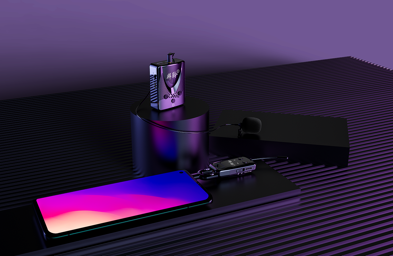 麦克风建模渲染图