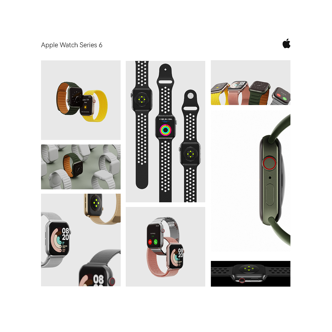 Apple Watch Series 6 | 产品渲染(图ZMjc1NDU5MTg4) - 产品 - 站酷设计师Joseph_Shao原创素材 - 站酷ZCOOL