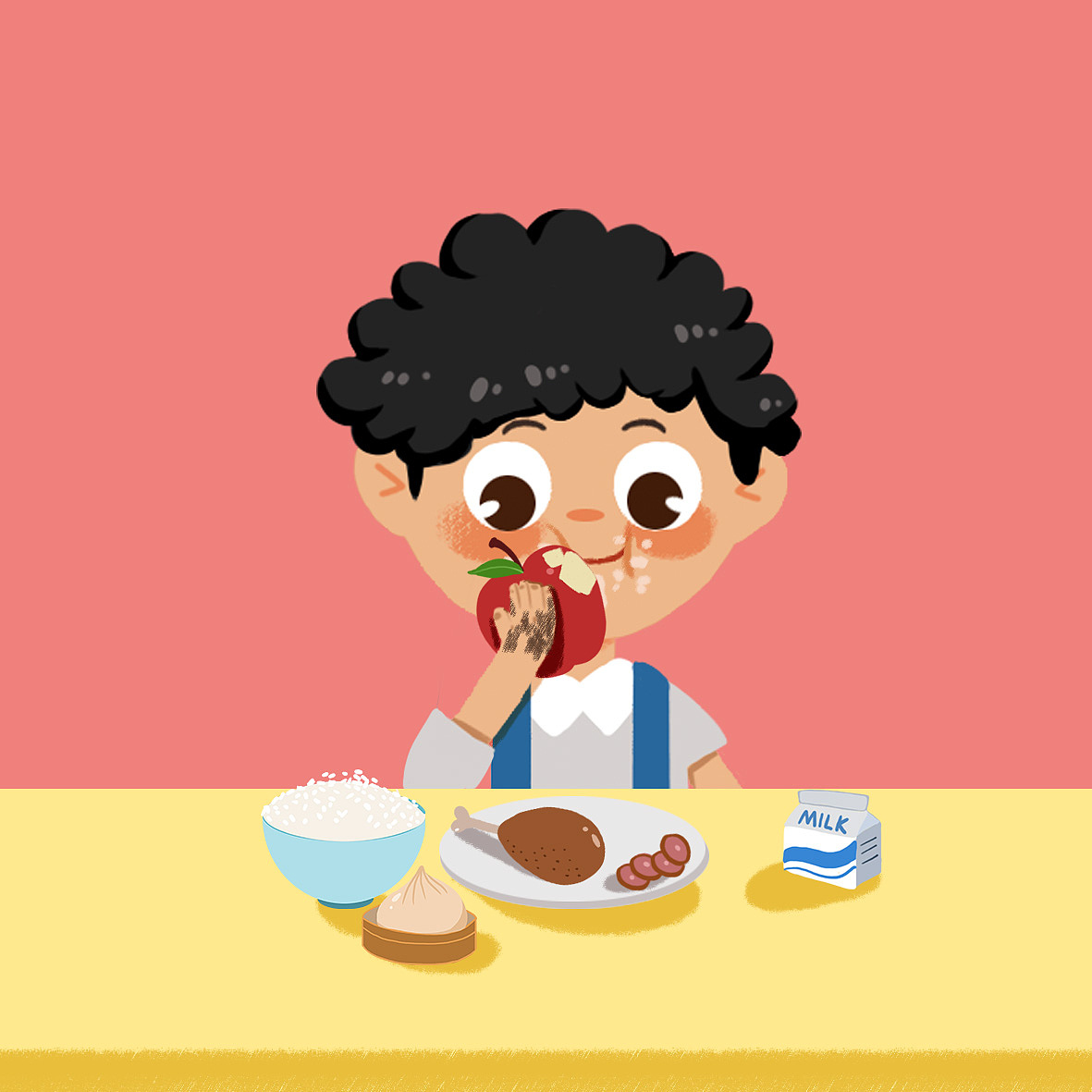 不洗手就吃苹果