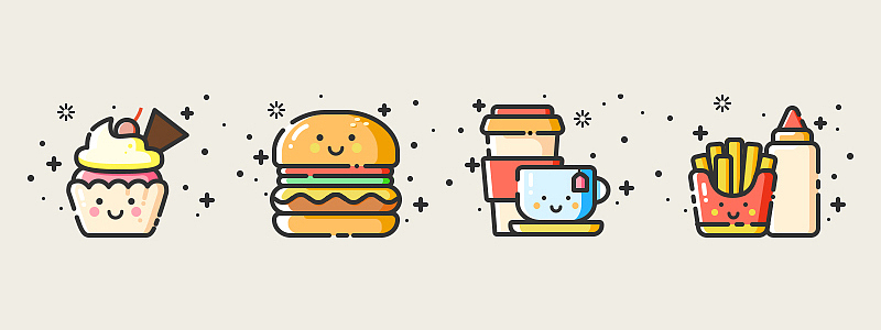 卡哇伊风格垃圾食品icon（图ZMTc0NjU0Mzcy） - 图标 - 站酷设计师总是很饿原创素材 - 站酷ZCOOL