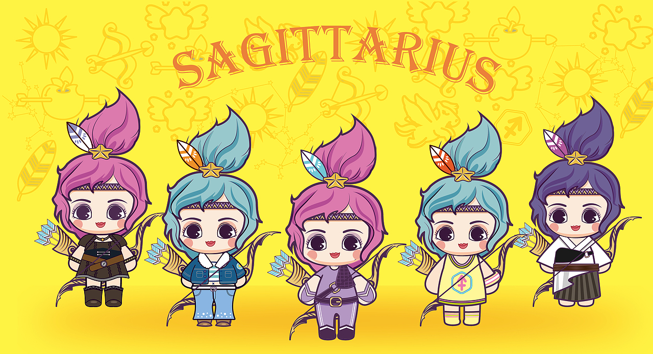 插画练习：射手座（图ZMjA4NzgwODYw） - 创作习作 - 站酷设计师坐山看海原创素材 - 站酷ZCOOL