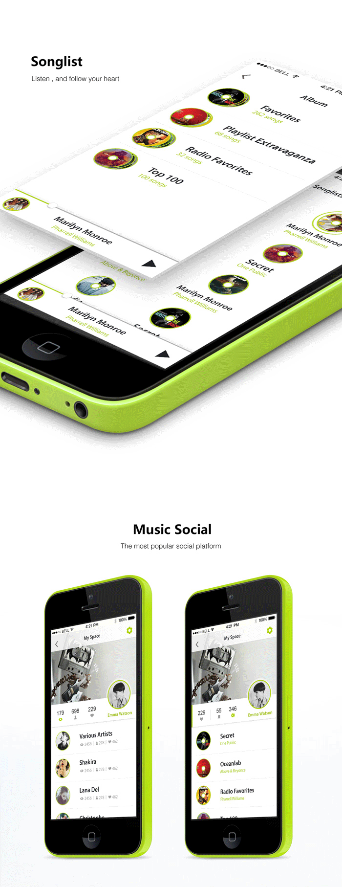 【UI&UX】戴上耳机，逃离世界！Circle Music交互设计（图ZMTU1MjY4NjA=） - APP界面 - 站酷设计师狸仙人原创素材 - 站酷ZCOOL