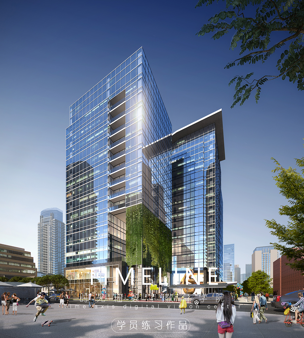 时光轴-建筑表现九期-室外案例练习（图ZMjkxNzg1MzE2） - 建筑/空间 - 站酷设计师时光轴杨老师原创素材 - 站酷ZCOOL