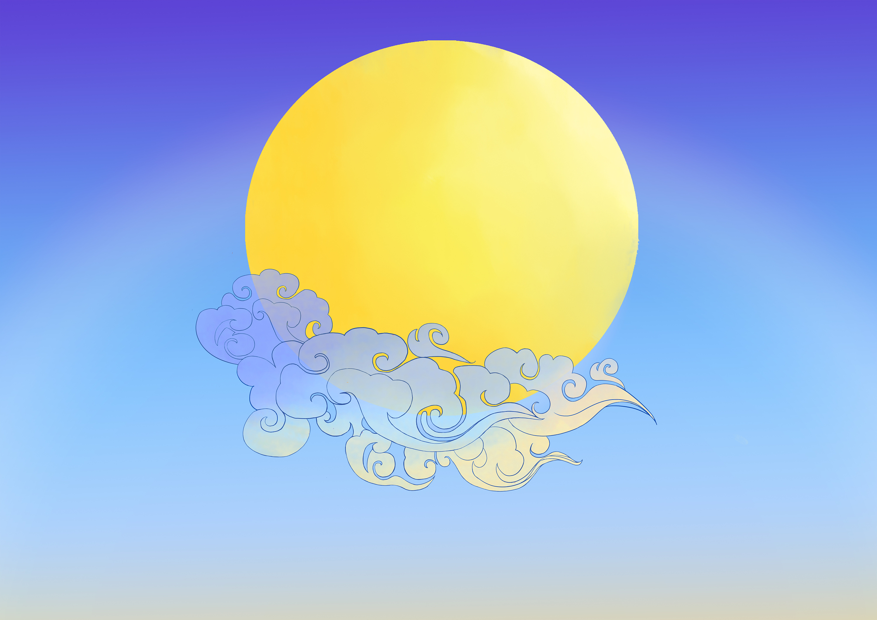 嫦娥奔月神话故事插画