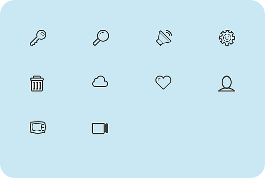 线性图标 面性图标