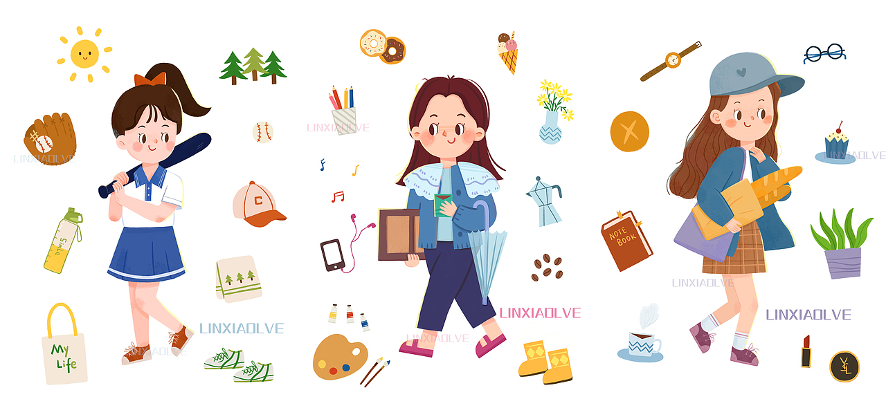 少女合集（图ZMzQ3ODM4NDcy） - 创作习作 - 站酷设计师林小略原创素材 - 站酷ZCOOL