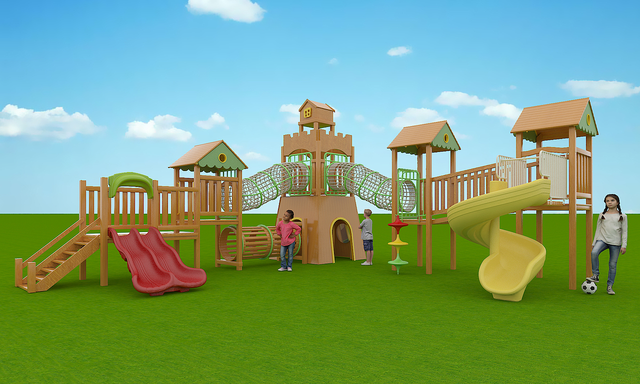 无动力儿童娱乐设施——城堡滑梯（图ZMjE5NjI4NDE2） - 玩具 - 站酷设计师莫弗MOVE原创素材 - 站酷ZCOOL