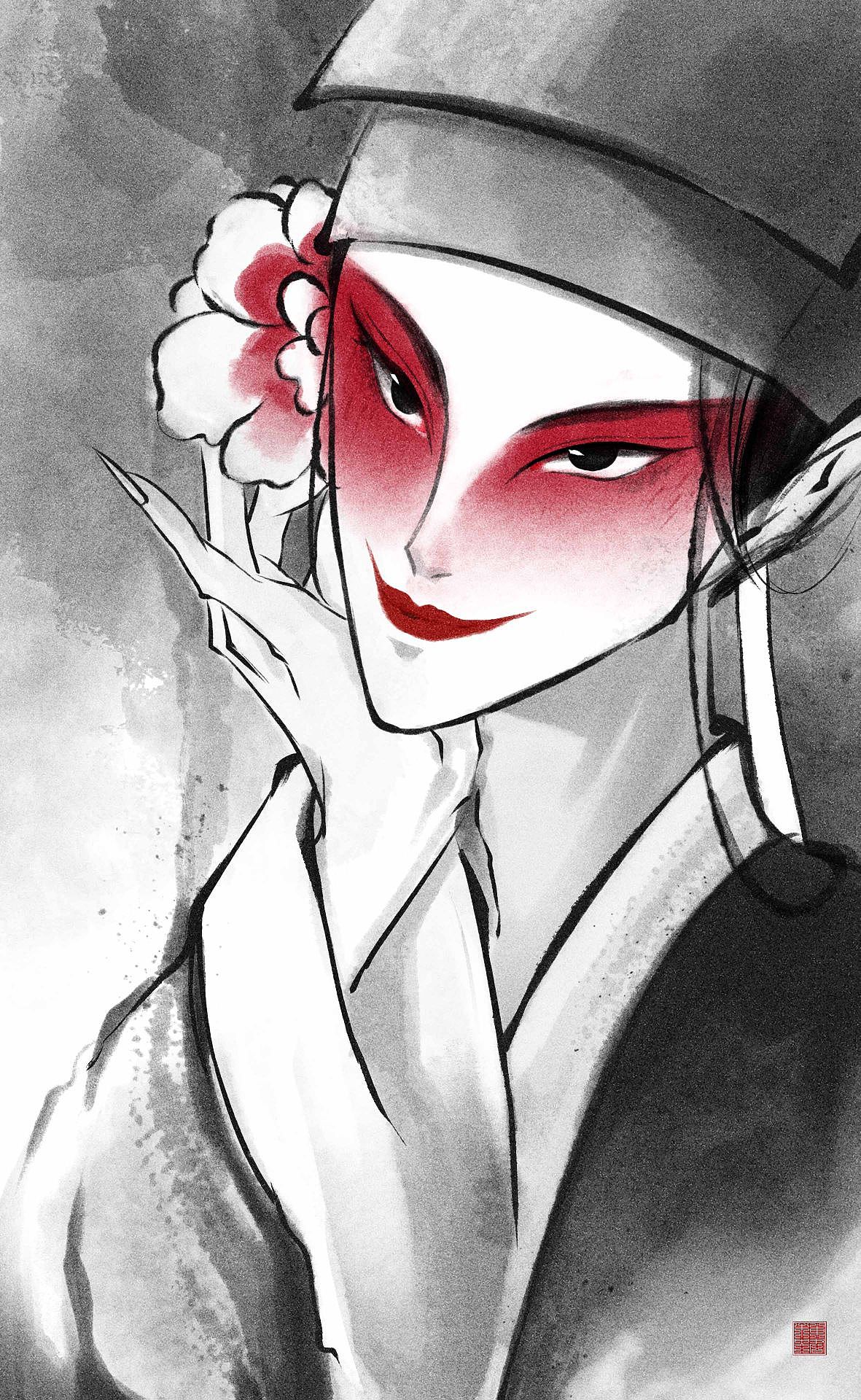 中国奇谭水墨绘画