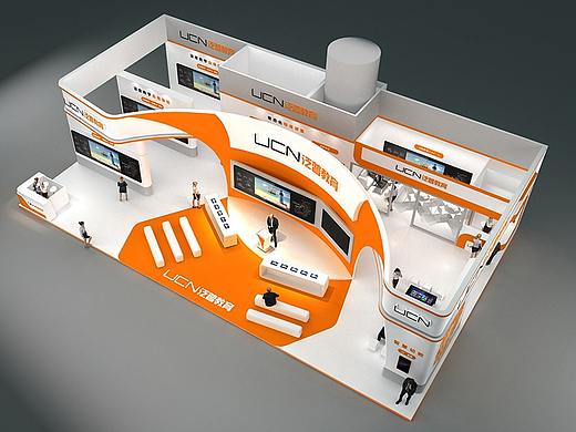 展会 展厅展位展台3D效果图设计 cad施工图制作